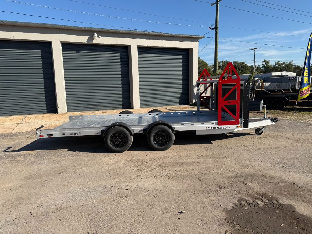 New 2026 Futura 7 x 16 Aluminum Lowering Car 7k Trailer